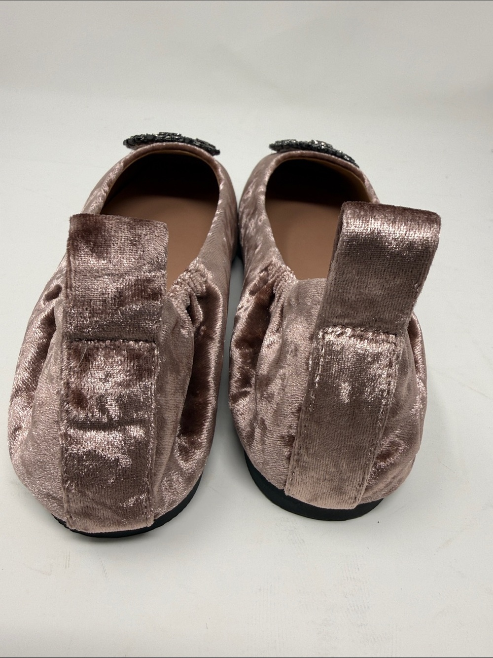 NEW LINEA PAOLO Embellished Velvet Ballet Flats in Mulberry Velvet - Picture 6 of 7